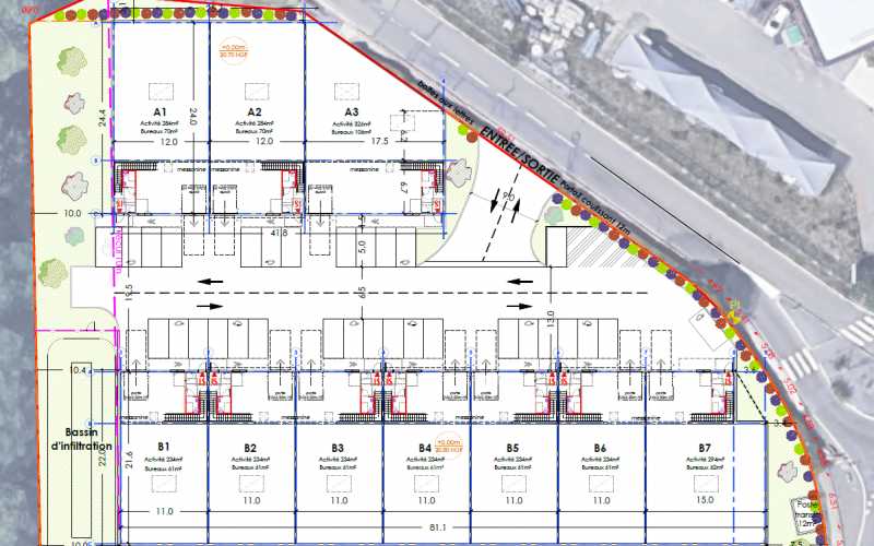 Entrepôt & bureaux 
            10 lots de 300 à 430 m², MUREAUX – 17 Rue Levassor